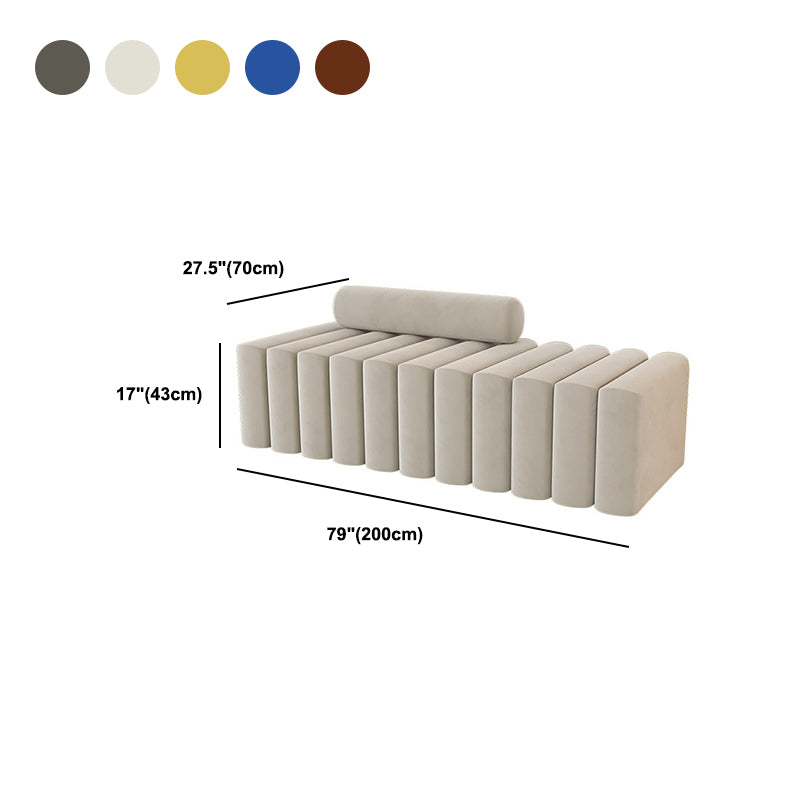 16.92" High Velvet Standard Sofa Contemporary Armless Sofa for Living Room Clearhalo 'furn' 'furn_sofas' 'Furniture' 'Living Room Furniture' 'Sofa' 'sofas' 5784491