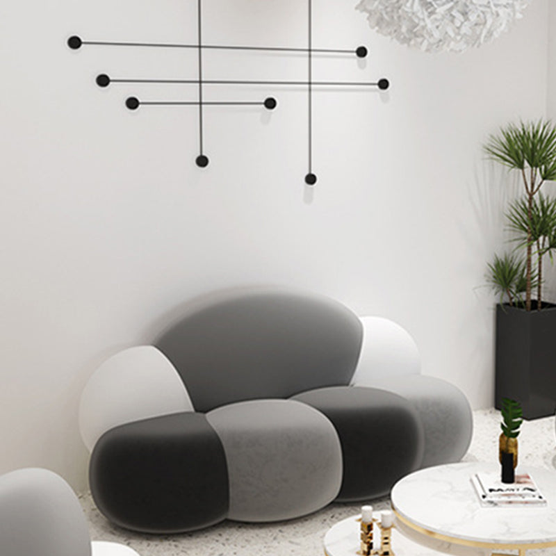 29,52 "divano a forma di nuvola curva larga in velluto per soggiorno per soggiorno