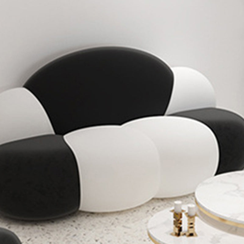 29,52 "divano a forma di nuvola curva larga in velluto per soggiorno per soggiorno