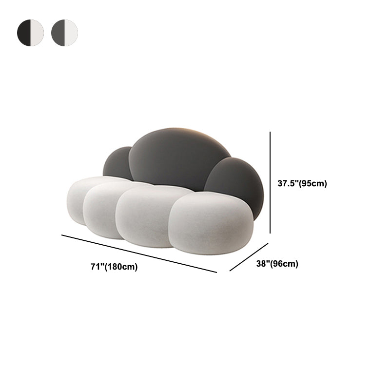 29,52 "divano a forma di nuvola curva larga in velluto per soggiorno per soggiorno