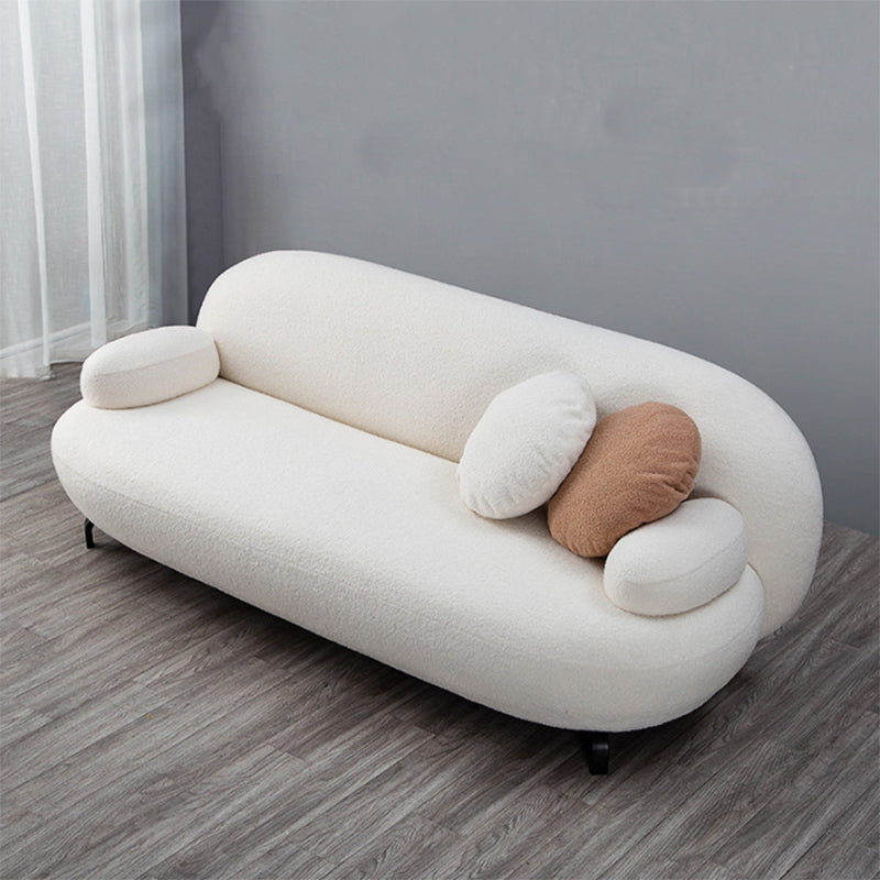 Pillow Top Arm Sofa Contemporary Wool 29.9-Inch High Sofa in White Clearhalo 'furn' 'furn_sofas' 'Furniture' 'Living Room Furniture' 'Sofa' 'sofas' 5784564