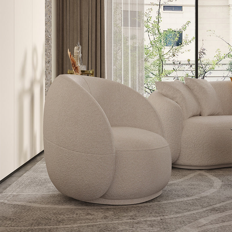 Divano braccio inclinato in lana grigia divano curvo contemporaneo per soggiorno