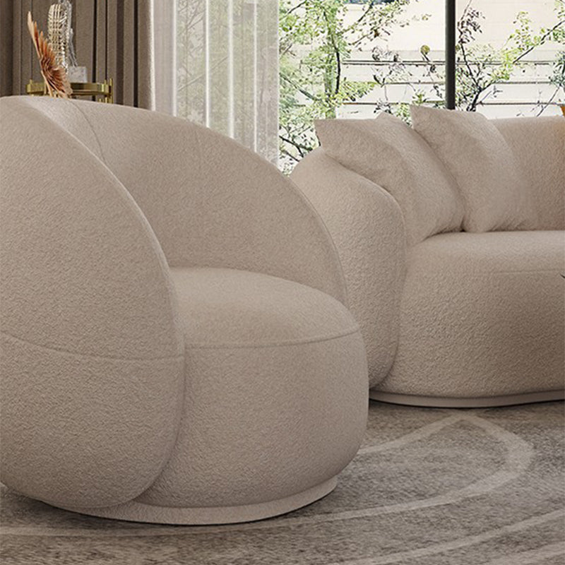 Divano braccio inclinato in lana grigia divano curvo contemporaneo per soggiorno