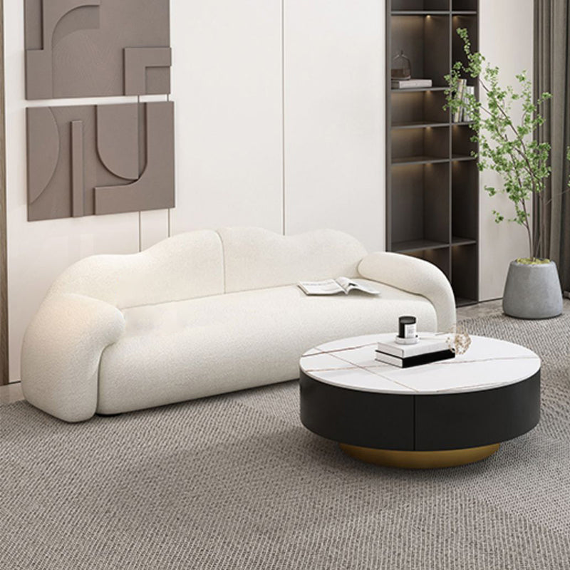 32.38" D Wool Sofa Modernism Pillow Top Arm Seating in White Clearhalo 'furn' 'furn_sofas' 'Furniture' 'Living Room Furniture' 'Sofa' 'sofas' 5784610