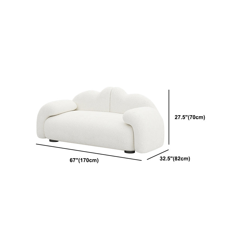 32.38" D Wool Sofa Modernism Pillow Top Arm Seating in White Clearhalo 'furn' 'furn_sofas' 'Furniture' 'Living Room Furniture' 'Sofa' 'sofas' 5784612