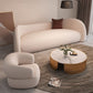Modern Wool Curved Sofa Sloped Arm Sofa for Living Room, Apartment