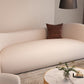 Modern Wool Curved Sofa Sloped Arm Sofa for Living Room, Apartment