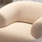Modern Wool Curved Sofa Sloped Arm Sofa for Living Room, Apartment