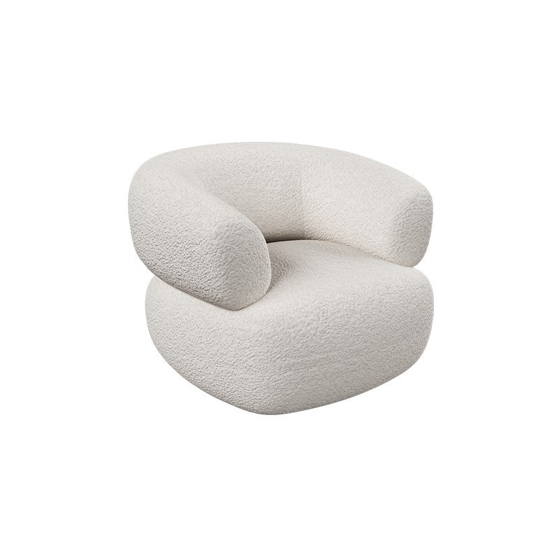 Modern Wool Curved Sofa Sloped Arm Sofa for Living Room, Apartment