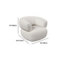 Modern Wool Curved Sofa Sloped Arm Sofa for Living Room, Apartment