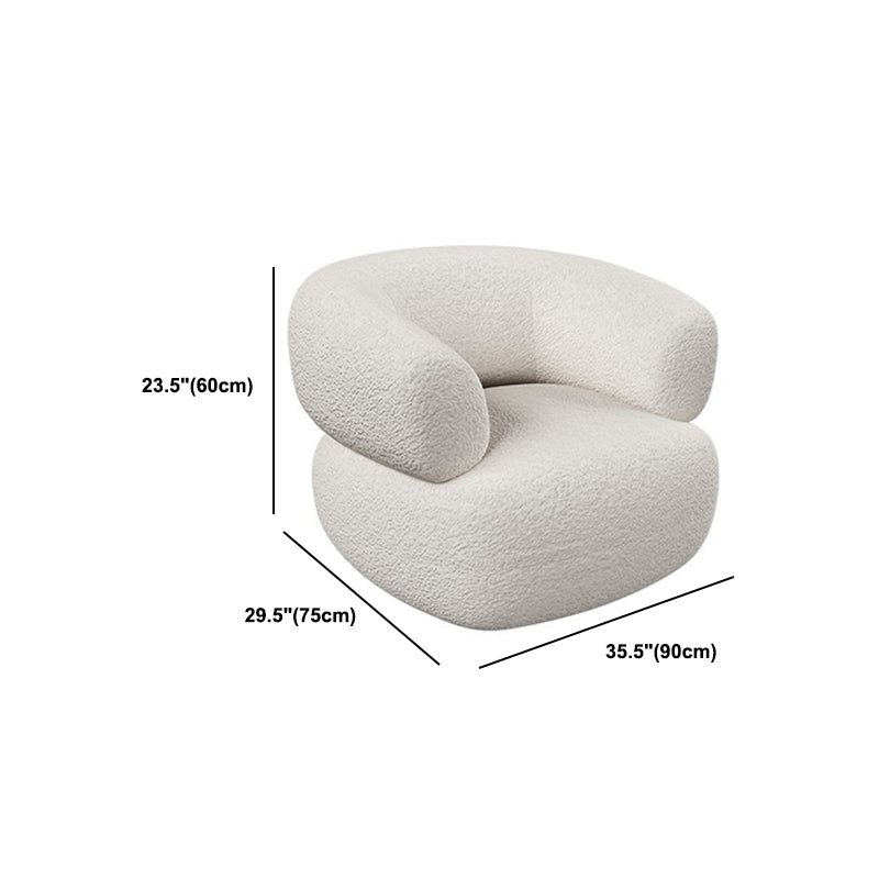 Modern Wool Curved Sofa Sloped Arm Sofa for Living Room, Apartment