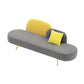 Modern Velvet Armless Sofa 30.70" Wide Gray Sofa for Living Room