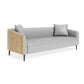 Modern Faux Leather Sofa Tuxedo Arm Tight Back Sofa in Grey/black 75"L x 32"W x 28"H Gray Clearhalo 'furn' 'furn_sofas' 'Furniture' 'Living Room Furniture' 'Sofa' 'sofas' 5784666