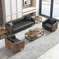 Modern Faux Leather Sofa Tuxedo Arm Tight Back Sofa in Grey/black Clearhalo 'furn' 'furn_sofas' 'Furniture' 'Living Room Furniture' 'Sofa' 'sofas' 5784667