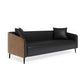 Modern Faux Leather Sofa Tuxedo Arm Tight Back Sofa in Grey/black 75"L x 32"W x 28"H Black Clearhalo 'furn' 'furn_sofas' 'Furniture' 'Living Room Furniture' 'Sofa' 'sofas' 5784669