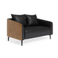 Modern Faux Leather Sofa Tuxedo Arm Tight Back Sofa in Grey/black 55"L x 32"W x 28"H Black Clearhalo 'furn' 'furn_sofas' 'Furniture' 'Living Room Furniture' 'Sofa' 'sofas' 5784670