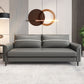 Modern Faux Leather Sofa Single Cushion Loose Back Sofa in Grey