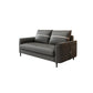 Modern Faux Leather Sofa Single Cushion Loose Back Sofa in Grey