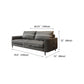 Modern Faux Leather Sofa Single Cushion Loose Back Sofa in Grey