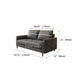 Modern Faux Leather Sofa Single Cushion Loose Back Sofa in Grey