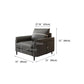 Modern Faux Leather Sofa Single Cushion Loose Back Sofa in Grey