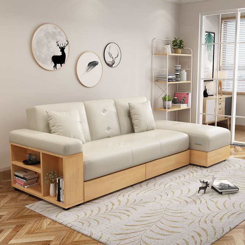 Divano in tessuto moderno di divano a braccio quadrato sciolto con deposito per soggiorno