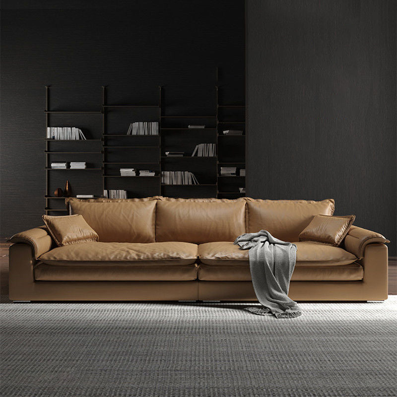 Faux Ledersofa 35.43 "D x 31,49" H Square Arm Sofa für Wohnzimmer
