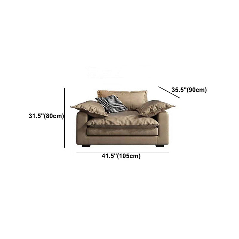 Faux Ledersofa 35.43 "D x 31,49" H Square Arm Sofa für Wohnzimmer