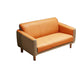 Modern Square Arm Stain Resistant Settee Couch in Orange/Ivory Cushions 51"L x 29.5"W x 31.5"H Leather Match Clearhalo 'furn' 'furn_sofas' 'Furniture' 'Living Room Furniture' 'Sofa' 'sofas' 5784807