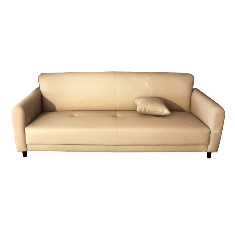 Modern Square Arm Stain Resistant Settee Couch in Orange/Ivory Cushions Clearhalo 'furn' 'furn_sofas' 'Furniture' 'Living Room Furniture' 'Sofa' 'sofas' 5784810