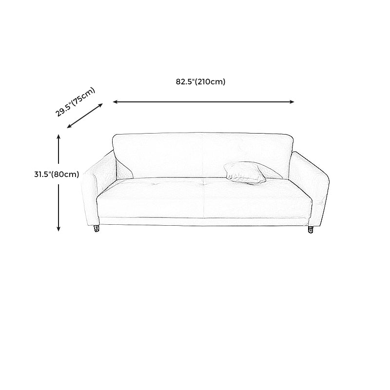 Modern Square Arm Stain Resistant Settee Couch in Orange/Ivory Cushions Clearhalo 'furn' 'furn_sofas' 'Furniture' 'Living Room Furniture' 'Sofa' 'sofas' 5784819