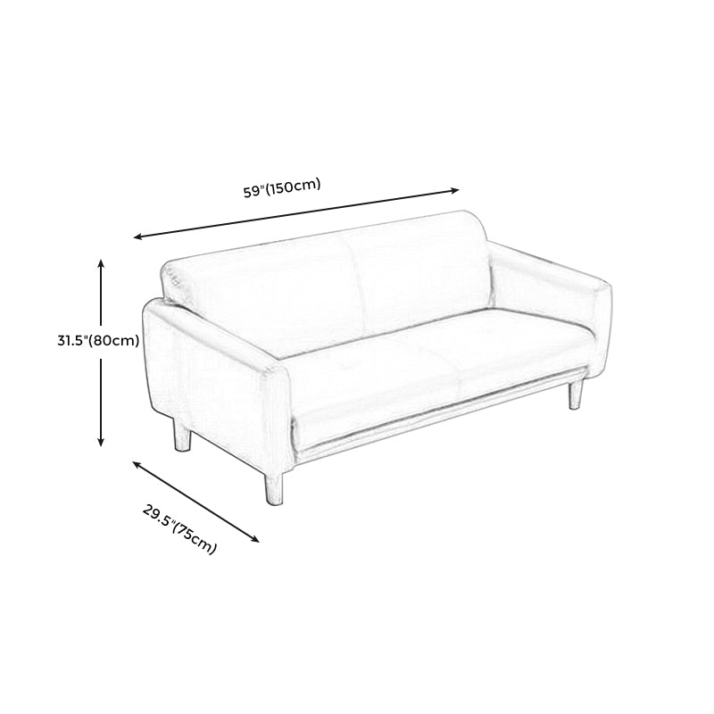 Modern Square Arm Stain Resistant Settee Couch in Orange/Ivory Cushions Clearhalo 'furn' 'furn_sofas' 'Furniture' 'Living Room Furniture' 'Sofa' 'sofas' 5784822