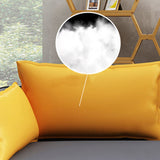 Divano standard in pelle finta del braccio quadrato con cuscini in grigio scuro