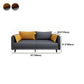 Square Arm Faux Leather Standard Sofa Couch with Pillows in Dark Gray