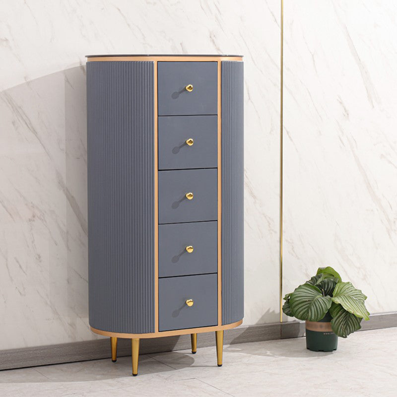 Modern Style Stone Buffet Sideboard 23.6"L Dining Room Buffet Server with Drawer 24"L x 15"W x 48"H Grey Clearhalo 'buffet_sideboard' 'Buffets & Sideboards' 'furn' 'furn_buffet_sideboard' 'Furniture' 'Kitchen & Dining Furniture' 5784955