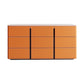 Stone and Wood Sideboard with Drawers Modern Buffet in Orange 71"L x 16"W x 31"H Clearhalo 'buffet_sideboard' 'Buffets & Sideboards' 'furn' 'furn_buffet_sideboard' 'Furniture' 'Kitchen & Dining Furniture' 5784980