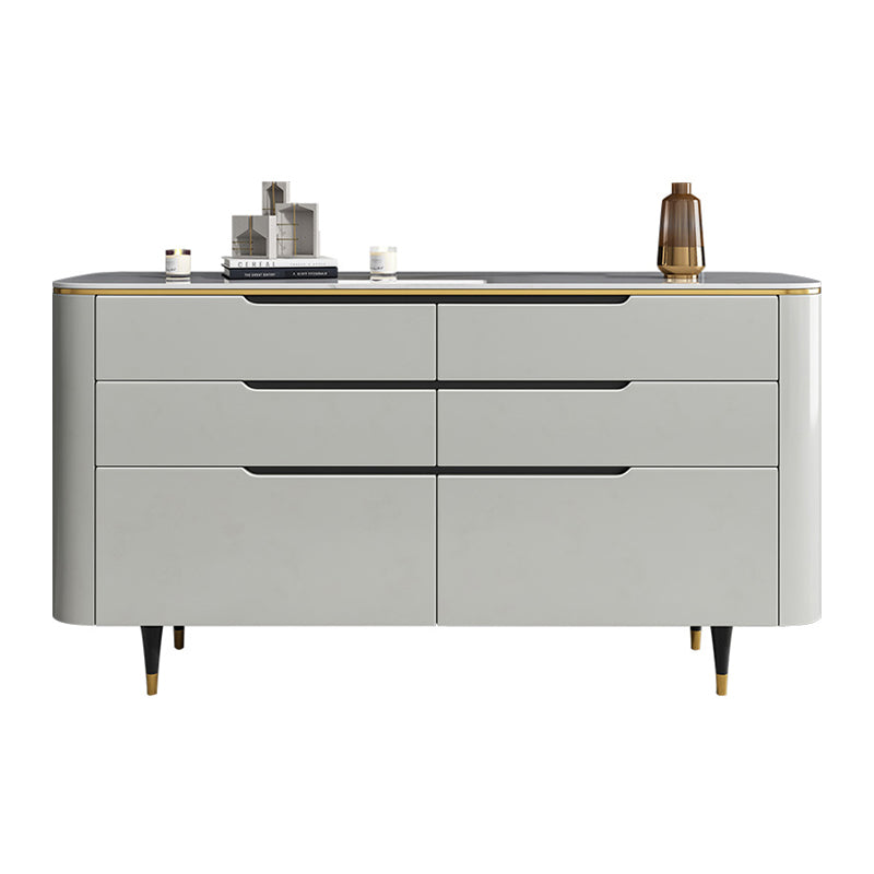 Modern Stone Sideboard a buffet con cassetti del soggiorno con gambe in legno massiccio