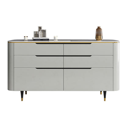 Modern Stone Sideboard a buffet con cassetti del soggiorno con gambe in legno massiccio