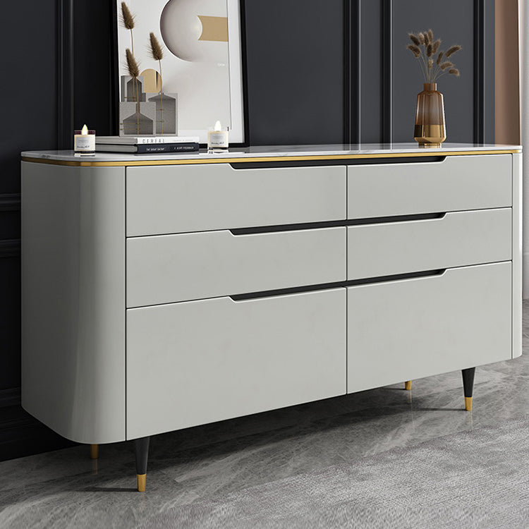 Modern Stone Sideboard a buffet con cassetti del soggiorno con gambe in legno massiccio