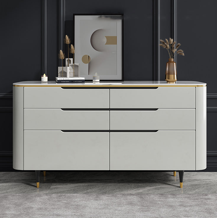 Modern Stone Sideboard a buffet con cassetti del soggiorno con gambe in legno massiccio