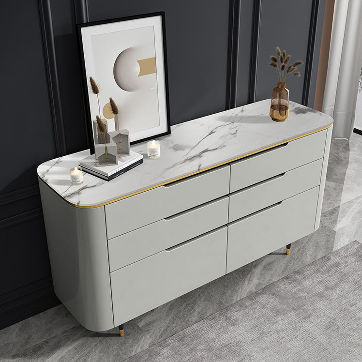 Modern Stone Sideboard a buffet con cassetti del soggiorno con gambe in legno massiccio
