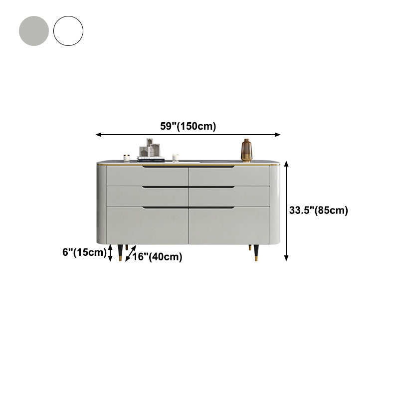 Modern Stone Sideboard a buffet con cassetti del soggiorno con gambe in legno massiccio