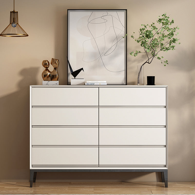Stone and Steel Dining Server Modern 8 Drawers Buffet for Living Room Beige Clearhalo 'buffet_sideboard' 'Buffets & Sideboards' 'furn' 'furn_buffet_sideboard' 'Furniture' 'Kitchen & Dining Furniture' 5785034