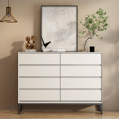 Stone and Steel Dining Server Modern 8 Drawers Buffet for Living Room Beige Clearhalo 'buffet_sideboard' 'Buffets & Sideboards' 'furn' 'furn_buffet_sideboard' 'Furniture' 'Kitchen & Dining Furniture' 5785034