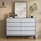 Stone and Steel Dining Server Modern 8 Drawers Buffet for Living Room Grey Clearhalo 'buffet_sideboard' 'Buffets & Sideboards' 'furn' 'furn_buffet_sideboard' 'Furniture' 'Kitchen & Dining Furniture' 5785035
