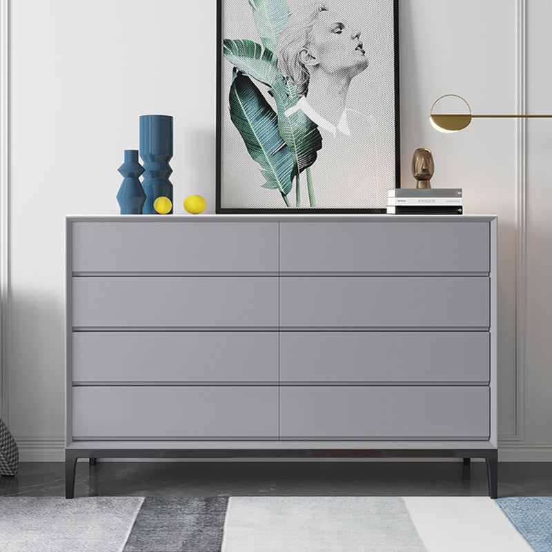 Stone and Steel Dining Server Modern 8 Drawers Buffet for Living Room Clearhalo 'buffet_sideboard' 'Buffets & Sideboards' 'furn' 'furn_buffet_sideboard' 'Furniture' 'Kitchen & Dining Furniture' 5785036