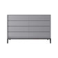 Stone and Steel Dining Server Modern 8 Drawers Buffet for Living Room Clearhalo 'buffet_sideboard' 'Buffets & Sideboards' 'furn' 'furn_buffet_sideboard' 'Furniture' 'Kitchen & Dining Furniture' 5785038