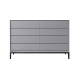 Stone and Steel Dining Server Modern 8 Drawers Buffet for Living Room Clearhalo 'buffet_sideboard' 'Buffets & Sideboards' 'furn' 'furn_buffet_sideboard' 'Furniture' 'Kitchen & Dining Furniture' 5785038