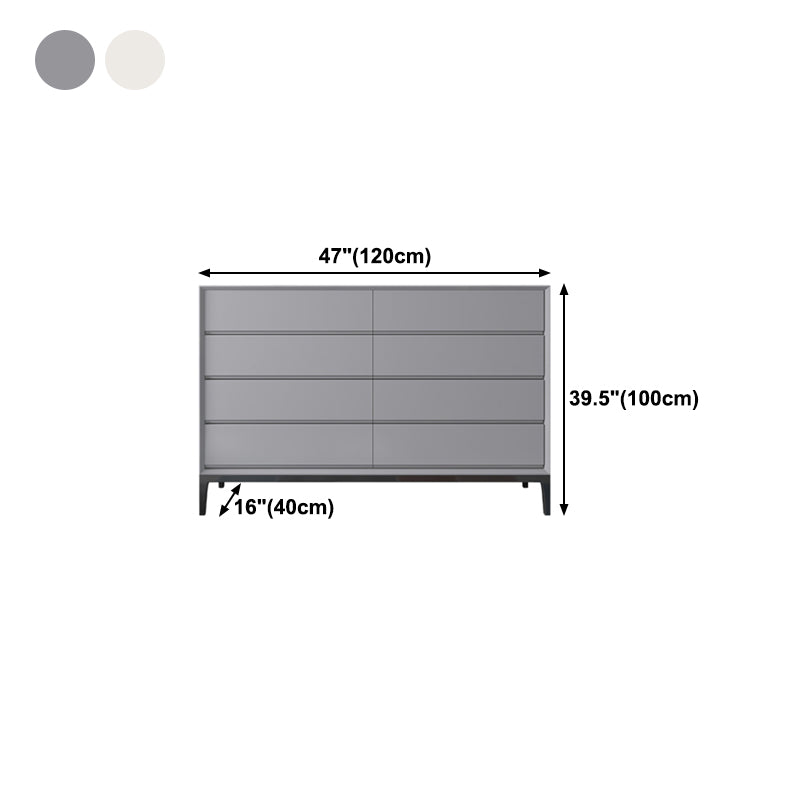 Stone and Steel Dining Server Modern 8 Drawers Buffet for Living Room Clearhalo 'buffet_sideboard' 'Buffets & Sideboards' 'furn' 'furn_buffet_sideboard' 'Furniture' 'Kitchen & Dining Furniture' 5785043
