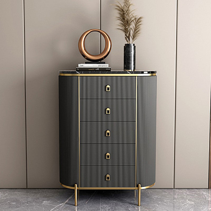 Moderno soggiorno a buffet in pietra e buffet in legno ingegnerizzato